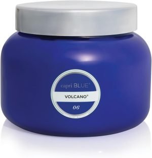 Capri Blue Volcano Scented Candles – Luxury Three Wick Candles for Home Scented with Tropical Fruit & Sugared Citrus – Soy Wax Blend – Large Blue Color (28 oz)