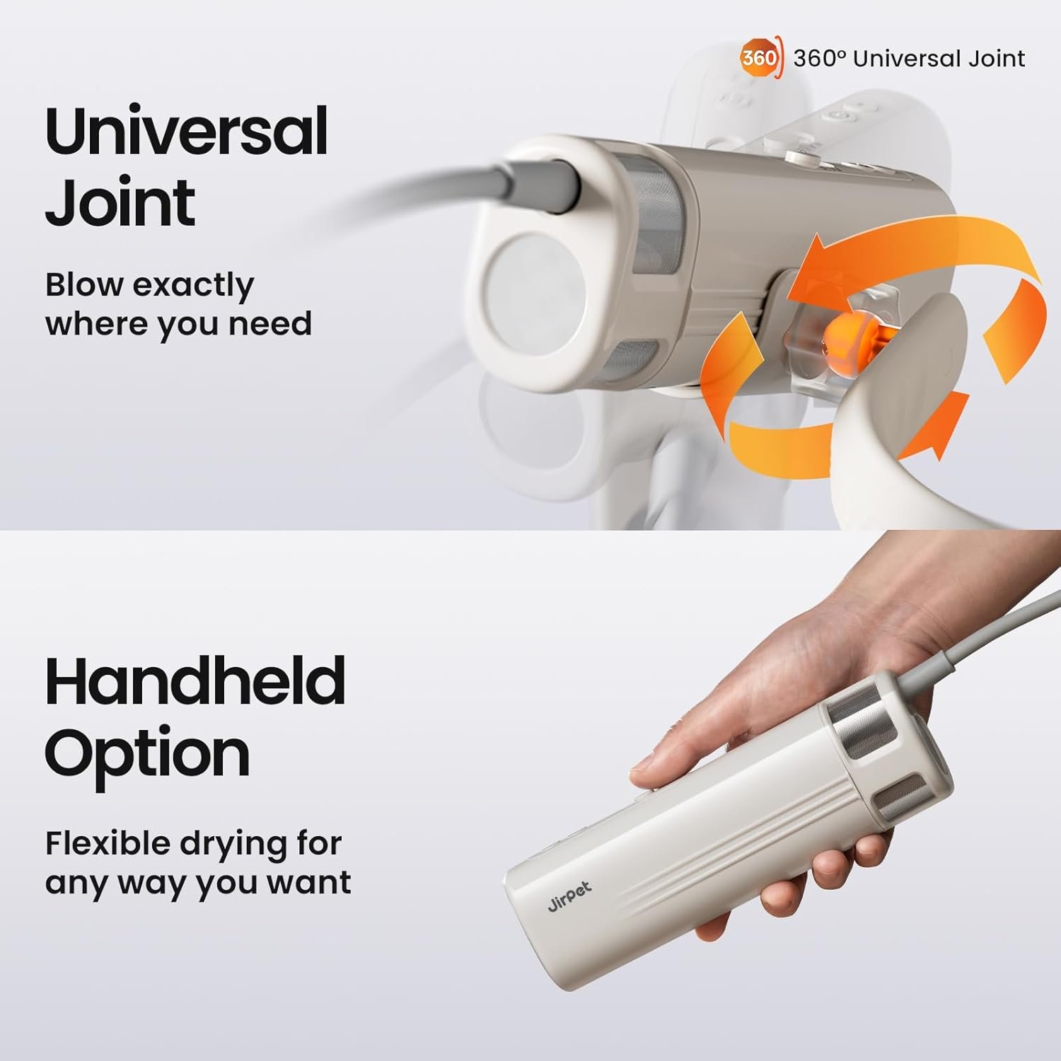 JirPet Pet Neck Dryer, Professional Dog Dryer for Pet Grooming, Hands-Free Dog Blow Dryer with Neck Hanging, Dog Hair Dryer with 3 Speeds & 4 Temp, Portable High Velocity Pet Dryer for Grooming Salon - Image 3