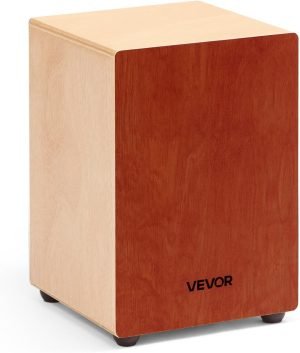 VEVOR Cajon Box Drum, with Internal, Lightweight Wooden Percussion Box, Portable Birch Wood Drum Musical Instrument with Silicone Feet, for Beginners & Professionals, 12 x 12 x 17 in