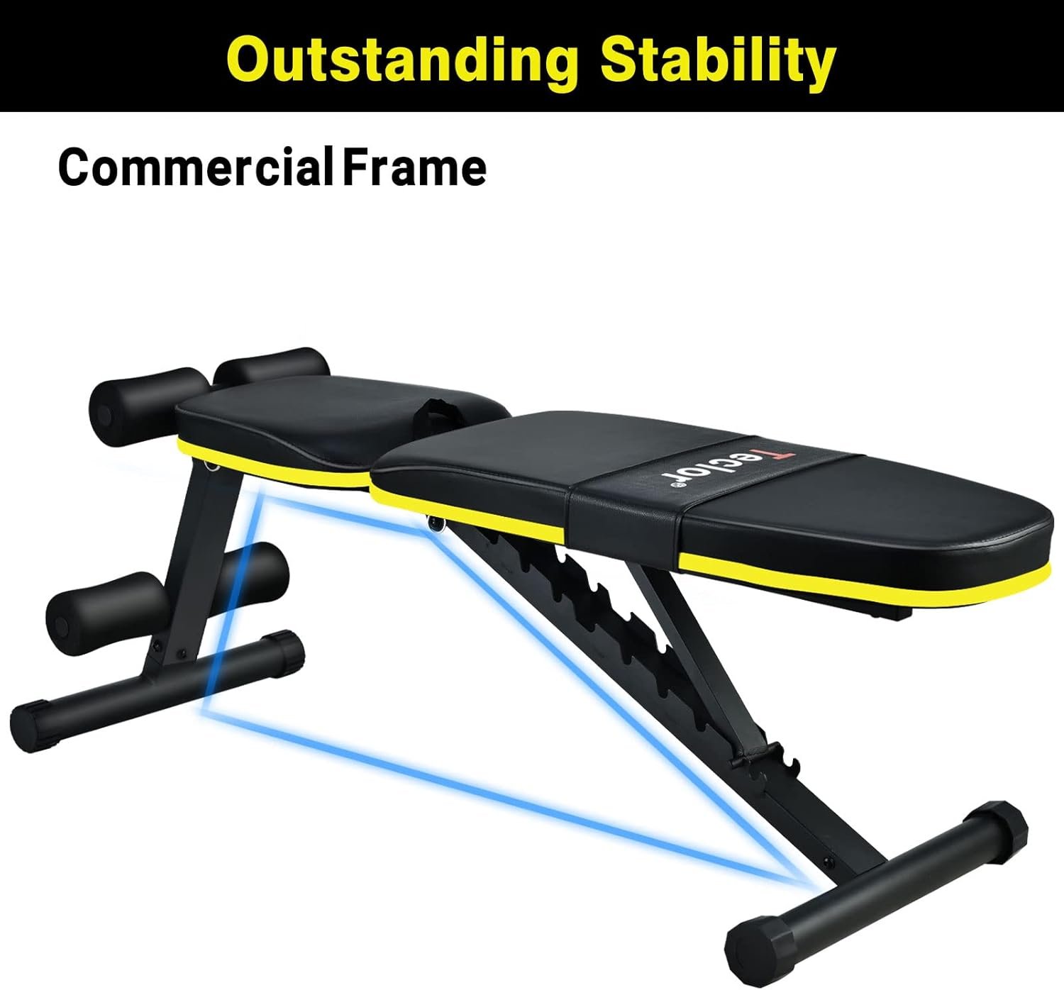 Adjustable Weight Bench, Foldable Workout Benches for Home Gym, 10 Backrest Position Exercise Bench for Strength Training, Upgraded Thickened Steel Support Max Capacity 700LBs - Image 8