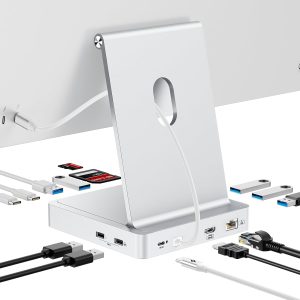 AGEEN 14-Port Upgraded 10Gbps USB Hub for iMac 24 inch 2021/2023/2024 M1/M3/M4, iMac Accessories with 5 USB-A 3.2, 2 USB-C 3.2, 4K@60Hz HDMI, Gigabit Ethernet, SD/TF, SSD Enclosure(SSD Not Included)