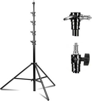 Kate Heavy Duty Light Stand Tripod – 15.7ft Air Cushioned Aluminum Alloy Lighting Stand with Tripod, 2 Sandbags & 1/4″-3/8″ Adapter, 9.46lb Load for Studio/Indoor/Outdoor Video Photography