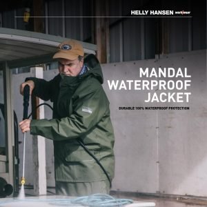 Helly-Hansen Workwear Mandal Waterproof Jacket for Men – Adjustable Hood, PVC-Coated Protective Windbreaker & Rain Coat