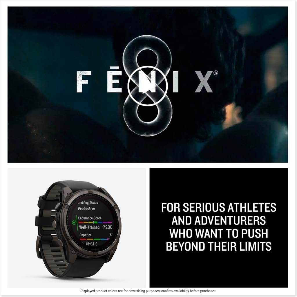 Garmin fēnix® 8 – 51 mm, Solar, Sapphire, Premium Multisport GPS Smartwatch, Long-Lasting Battery Life, Dive-Rated, Built-in LED Flashlight, Carbon Gray DLC Titanium with Pebble Gray Band - Image 9