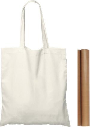NPBAG 50 Pack 15” X 16” Natural Cotton Tote Bags, Lightweight Blank Bulk Cloth bags with 1pc of PTFE Teflon Sheet