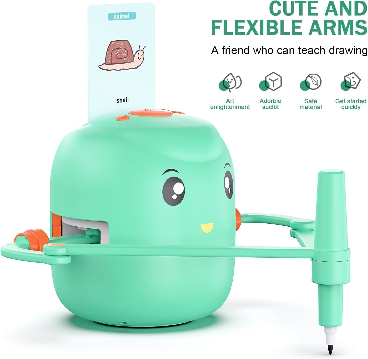 Smart Drawing Robot for Kids,Montessori Educational Painting Toy for 5+ with Voice Interaction&16 Color Pens,Magic Drawing Robot with 150 Learning Word Cards,Ideal Gift for 5+ Year Old Boys Girls - Image 4