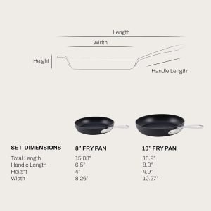 All-Clad HA1 Hard Anodized Non Stick Fry Pan Set 2 Piece, 8, 10 Inch, Induction, Oven Broi...