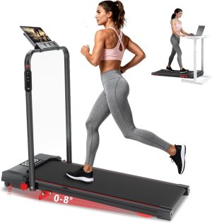 Walking Pad Treadmill with Incline and Handle Bar, 7.5MPH Under Desk Treadmill for Home Of...