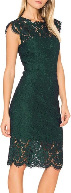 MEROKEETY Women’s Sleeveless Lace Floral Elegant Cocktail Dress Crew Neck Knee Lengt...