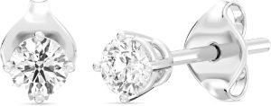 Gilded Lab-Grown Diamond Stud Earrings for Women| 925 Sterling Silver Studs and 14KT Gold 925 Plated Silver | Hypoallergenic Fine Jewelry | 4-Prong Basket, Push Back Nut | Round Cut, SI1 Clarity, F Color | 1/10,1/5,1/4,1/3,3/8,1/2,3/4,7/8,1 Carat Total Weight