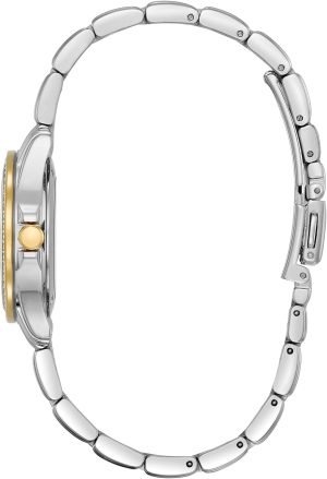 Citizen Women’s Eco-Drive Dress Classic Crystal Watch in Two-tone Stainless Steel, Silver Dial, 28mm (Model: EW1908-59A)