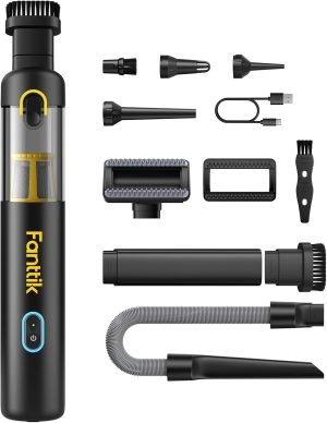 Fanttik Slim V8 APEX Car Vacuum, 4-in-1 Portable Mini Cordless Vacuum with 19000pa Suction...