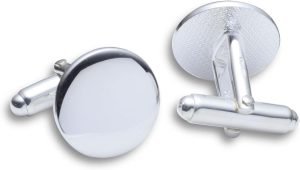 Round Cufflinks in Sterling Silver