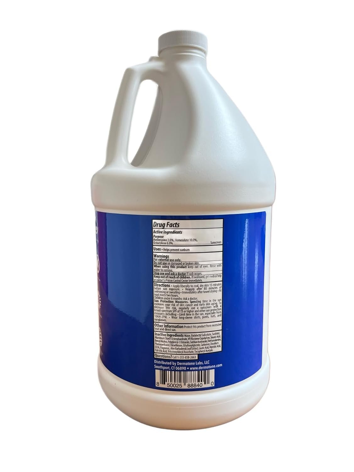 Dermatone Sport SPF 50 Sunscreen Lotion Gallon w/Pump | Oxybenzone & Octinoxate Free | Water Resistant 80 Min. | For Body & Face | Broad Spectrum UVA/UVB Protection | 1 Gallon Jug (128oz) - Image 3