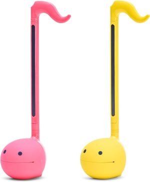 Otamatone Japanese Electronic Musical Instrument Portable Music Synthesizer from Japan by Maywa Denki Studio Award Winning, Educational Fun Gift for Children, Teens & Adults – Yellow & Hot Pink Set