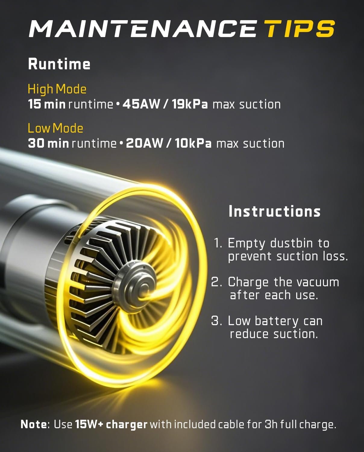 Fanttik Slim V10 APEX Cordless Car Vacuum, 4-in-1 Portable Mini Handheld Vac, 19kPa Suction Power, Upgraded Smart Digital Display, 2 Suction Modes for Small Jobs, Car, Office Desk, Keyboards (Black) - Image 4