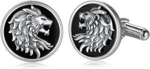 Cuff Links Mens 925 Sterling Silver Lion Cufflinks for Men Tuxedo Cuff Links Business Wedding Father’s Day Jewelry Gifts for Men Father Husband