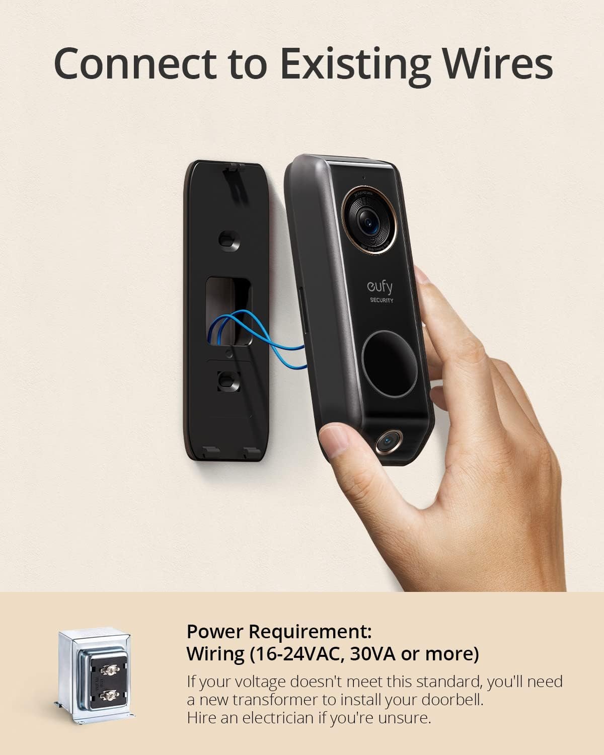 eufy Security Video Doorbell (Wired) S330 with Chime, Dual Cam, Delivery Guard, Security Camera, 2K with HDR, No Monthly Fee, 16-24V, 30VA, homebase NOT Supported, Motion Only Alert - Image 6