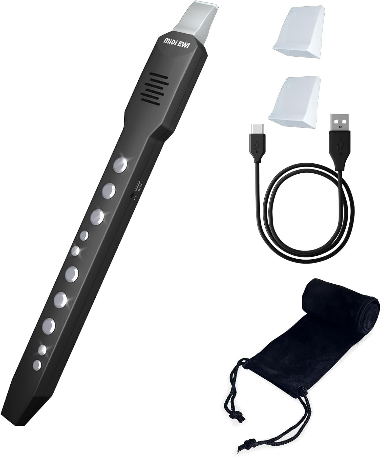 Electric Saxophone: Digital Wind Instrument Set with MIDI Connectivity, 10 Musical Tones, Bluetooth MIDI, and Rechargeable Battery - Ideal for Beginners and Professionals, EWI Instrument