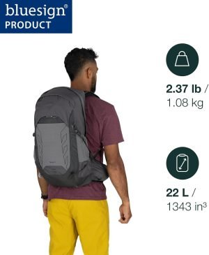 Osprey Talon 22L Men’s Lightweight Hiking Backpack – Small Daypack for Travel & Camping, Frosty Mint Green/Night Shift