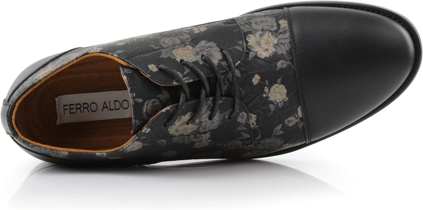 Ferro Aldo Men's Modern Cap-Toe Derby Collection | Statement Dress Shoes in Floral, Woven, & Classic Styles - Image 6