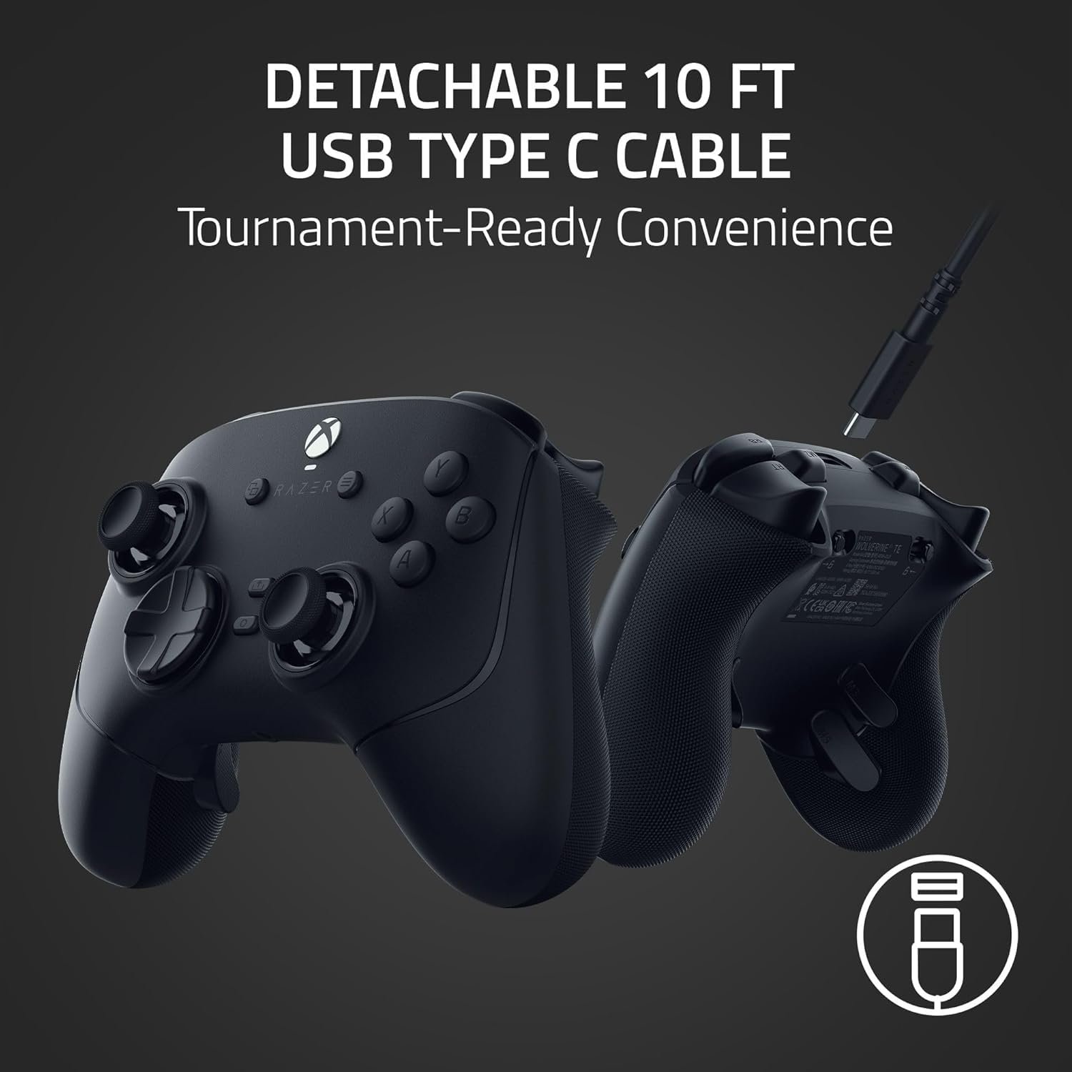 Razer Wolverine V3 Tournament Edition Wired Gaming Controller: Licensed for Xbox Series X|S, Xbox One, Windows PC - 6 Remappable Buttons - Fast Triggers - USB-C Cable - Wired Tournament Mode - Black (Renewed) - Image 7