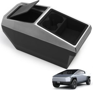 Floor Console Organizer for Tesla Cybertruck 2024 2025,Custom Fit Multifunctional Storage Box for 2024 2025 Cybertruck Accessories,Center Console Storage with Cup Holder