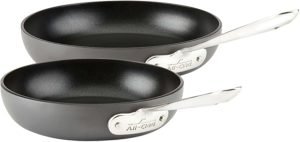 All-Clad HA1 Hard Anodized Non Stick Fry Pan Set 2 Piece, 8, 10 Inch, Induction, Oven Broi...