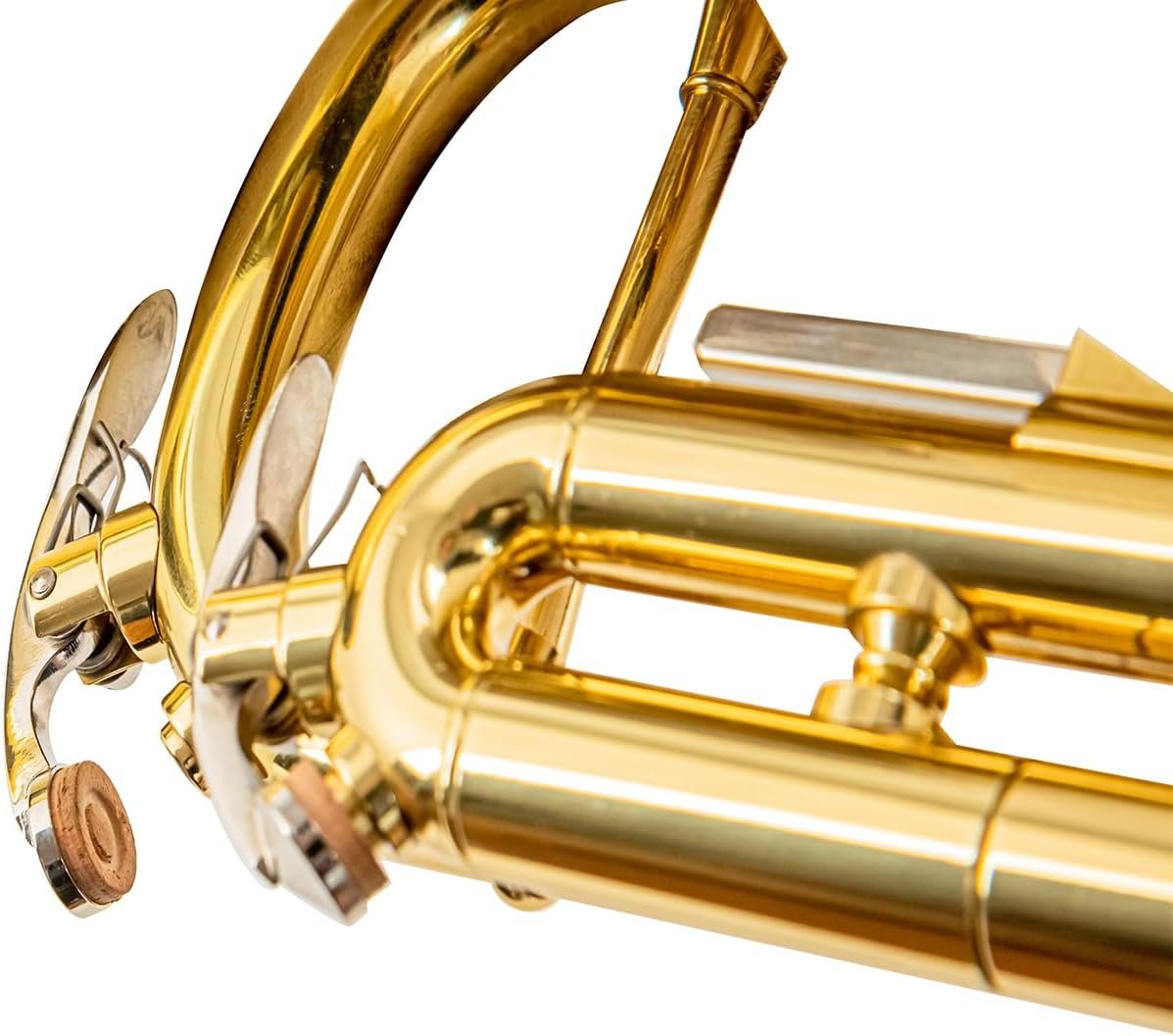 bb trumpet 6331 brass b flat trumpet for beginners and intermediate players copper leadpipe gold lacquer finish stainless steel valves phosphorus hard case and accessories included - Image 9
