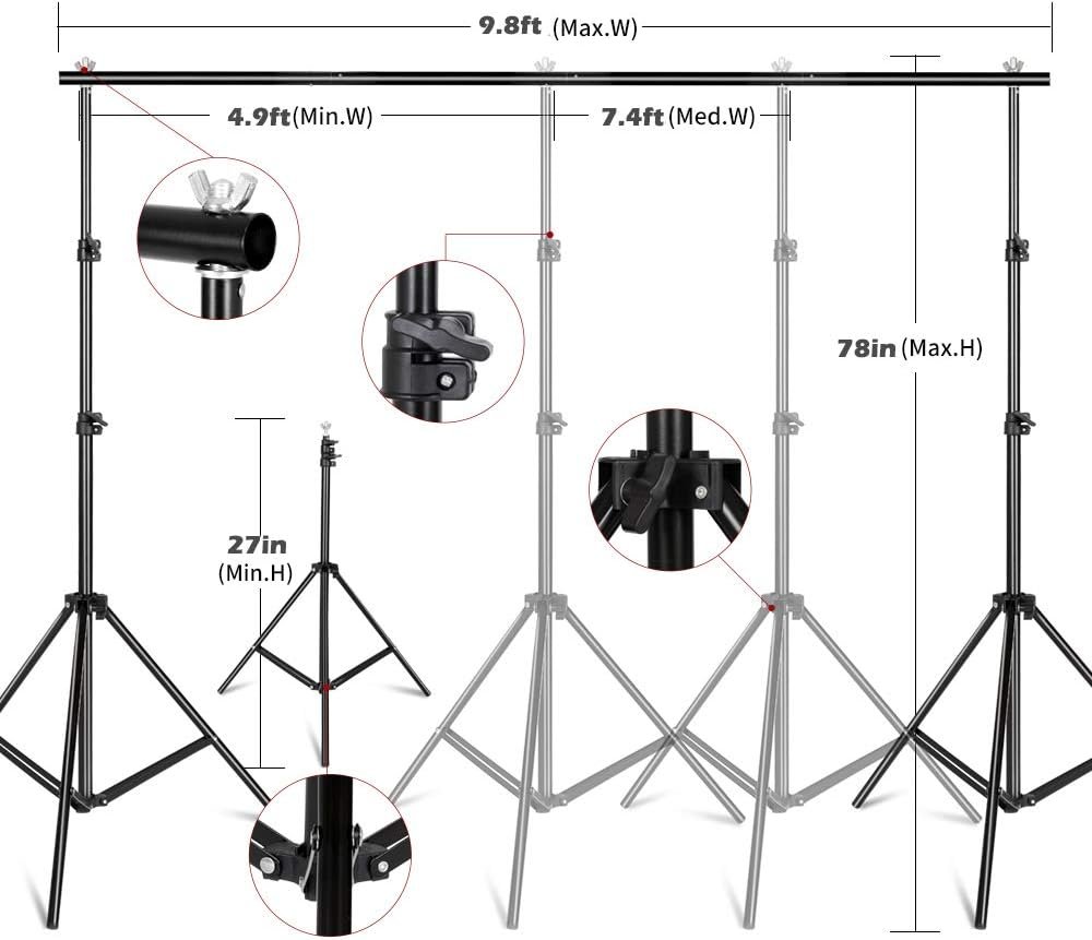 Photography Lighting Kit, Light Box Photography with Backdrap Stand, Photo Backdrops for Photo Studio Product, Portrait and Video Shooting - Image 2