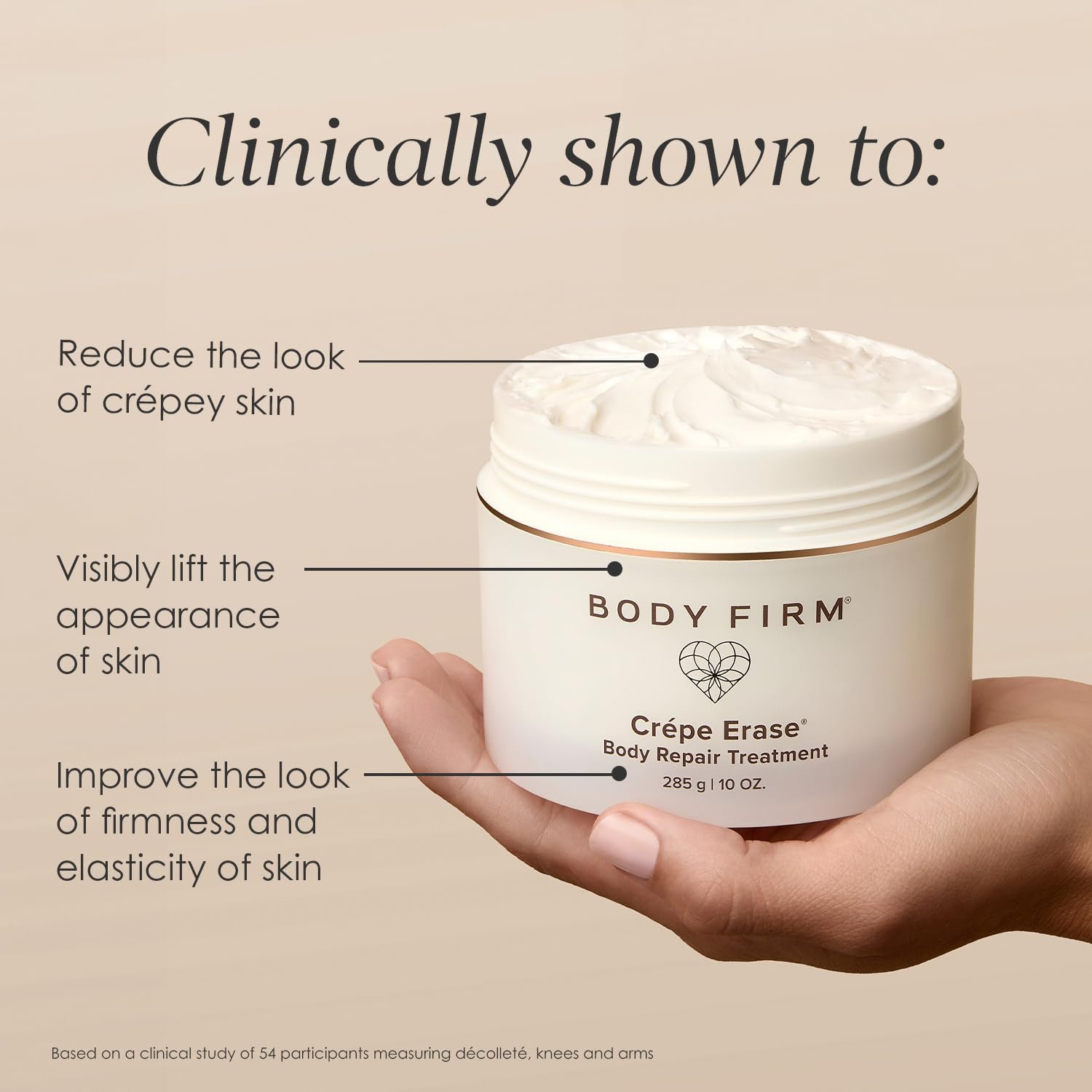 BODY FIRM Crepe Erase Body Repair Treatment, Anti-Aging Wrinkle Cream, Support Skins Natural Elastin & Collagen Production - 10oz - Image 2