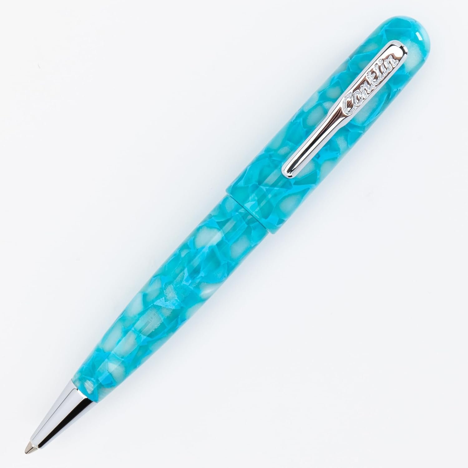 Conklin All American Ballpoint Pen Turquoise Serenity Special Edition with Standard Parker-Style Blue Refill – Luxury Writing Pen Gift for Professionals, Collectors, Journaling, and Everyday Notes