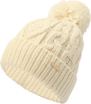 Michael Kors Womens Diamond Cable Cuff Hat, Stylish Fashion Accessory for Winter Cream