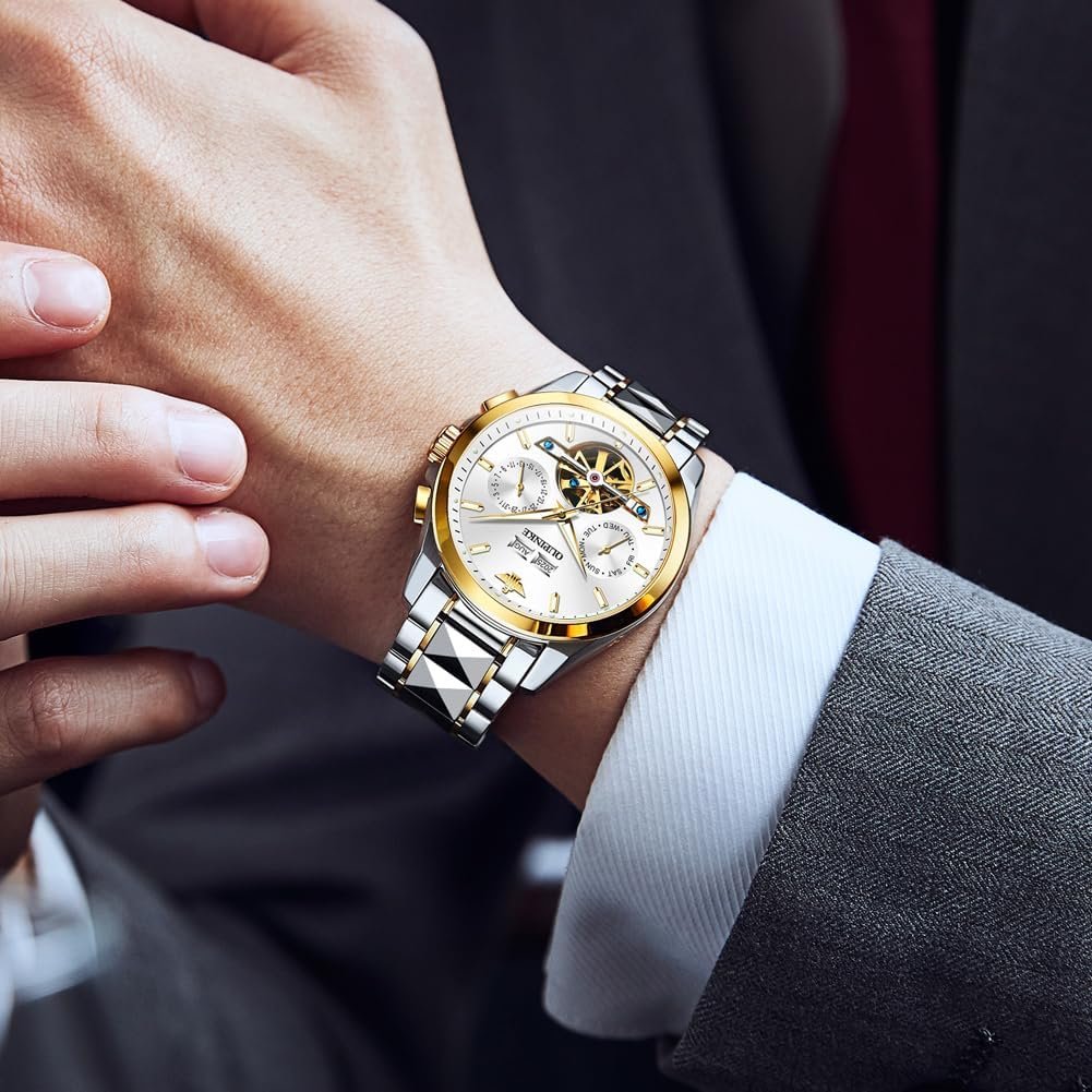 OLEVS Watches for Men Luxury Diamond Casual Large Dial Watches Stainless Steel Waterproof Business Dress Analog Luminous Date Mens Watches - Image 8