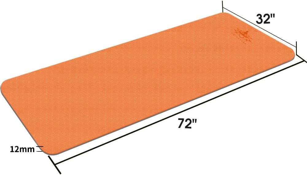 Hatha Yoga Extra Thick TPE Yoga Mat - 72"x 32" Thickness 1/2 Inch -Eco Friendly SGS Certified - With High Density Anti-Tear Exercise Bolster For Home Gym Travel & Floor Outside - Image 8