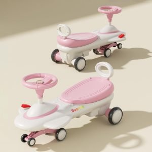 Kids Electric Ride On Car 12V – Electric Wiggle Car with Rechargeable Battery, LED Lights & Music,Anti-Rollover for Boys Girls Ages 3-8, Indoor/Outdoor Toy Vehicle up to 150 lbs