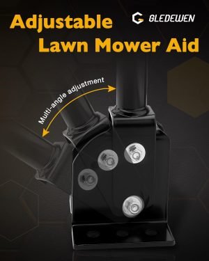 Gledewen Mower Assist Handle, Adjustable Lawnmower Grab Bar, Compatible with Almost Zero Turn Lawn Mower, On Off Lawnmower Aid Help Bar, Use to Steady Balance — Black Color