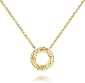 14K Gold Necklaces for Women Gold Pendant Necklaces for Women Knot Necklace Round Braided ...