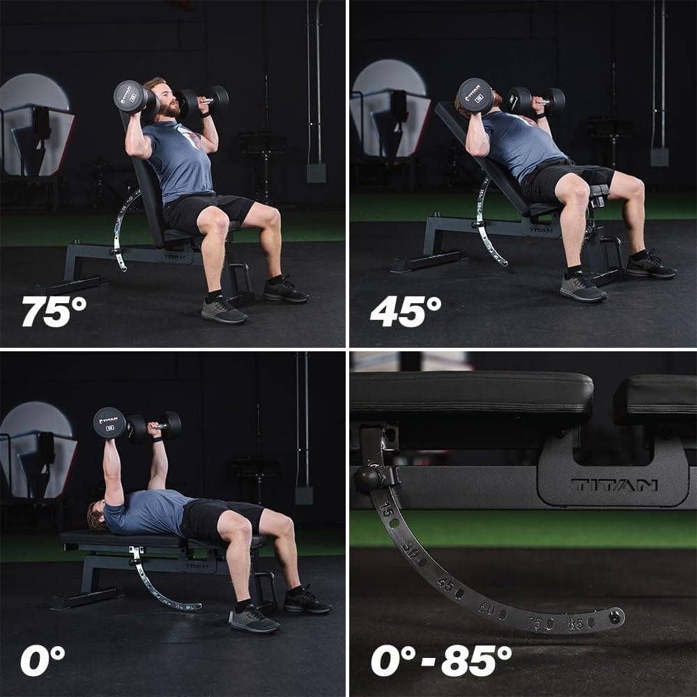 Titan Fitness Performance Series Adjustable Bench, Supports 650 LB Incline, Versatile Utility Bench for Home Gym Weightlifting,Strength Training, Flat, Incline, Upright Positions - Image 3