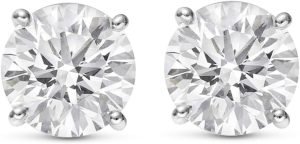Houston Diamond District IGI Certified LAB GROWN Diamond Stud Earrings for women 4 Prong Push Back (E/F Color VS2/SI1 CLARITY)