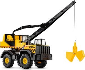 Tonka Steel Classics Mighty Crane – Made with Steel & Sturdy Plastic, Yellow Toy Construction Truck, Boys and Girls, Kids, Toddlers, Ages 3+