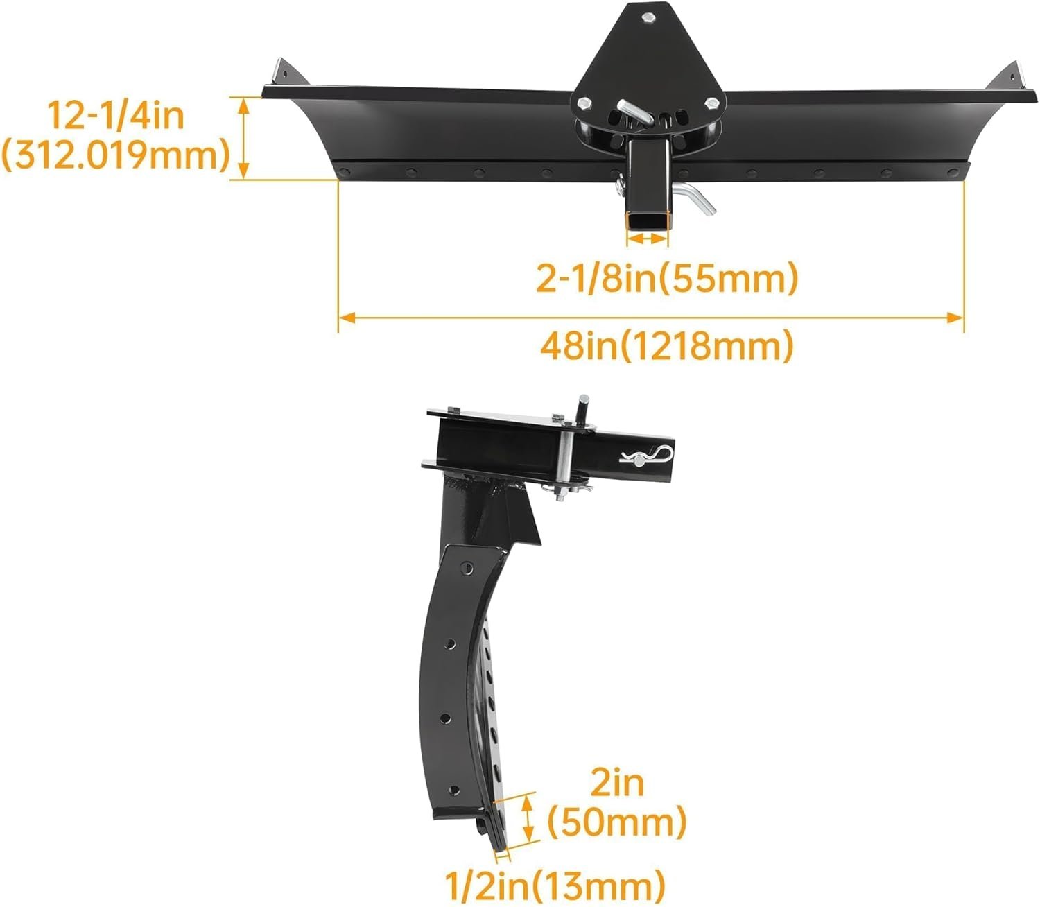ECOTRIC 3-Point 48" Scrape Blade Implement 2 Inch Receiver ATV UTV Lawn Garden Tractors w/5 Adjustable Angles Rear Tow Grading Blade Attachment - Image 8