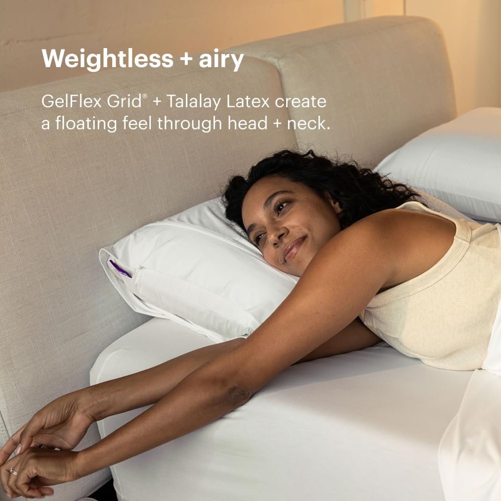 Purple Harmony Pillow - Standard - Medium, Greatest Pillow Ever Invented, 360º Hex Grid & Talalay Latex Core - No Pressure Support, Stays Cool, Luxurious Comfort - Image 5