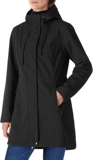 Outdoor Ventures Women’s Lightweight Waterproof Fleece Lined Hooded Softshell Rain J...
