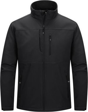 33,000ft Men’s Lightweight Softshell Jacket Warm Fleece Lined Windbreaker Waterproof Soft Shell for Outdoor Hiking
