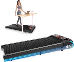 Under Desk Treadmill, Walking Treadmill Pad, 2.5 HP 265 Lbs Low Noise Walking Pad Incline ...