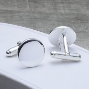 Round Cufflinks in Sterling Silver