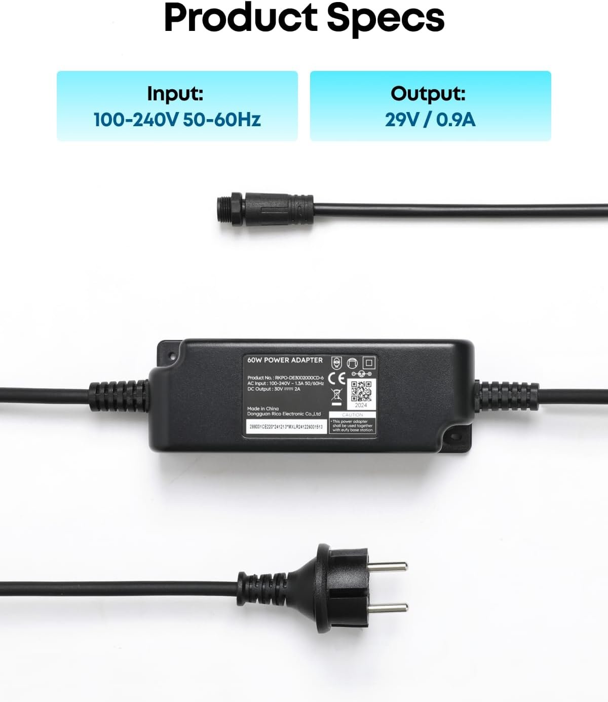 eufy Official Accessories, Power Adapter *1, Compatible with Robot Lawn Mower E15/E18 - Image 3