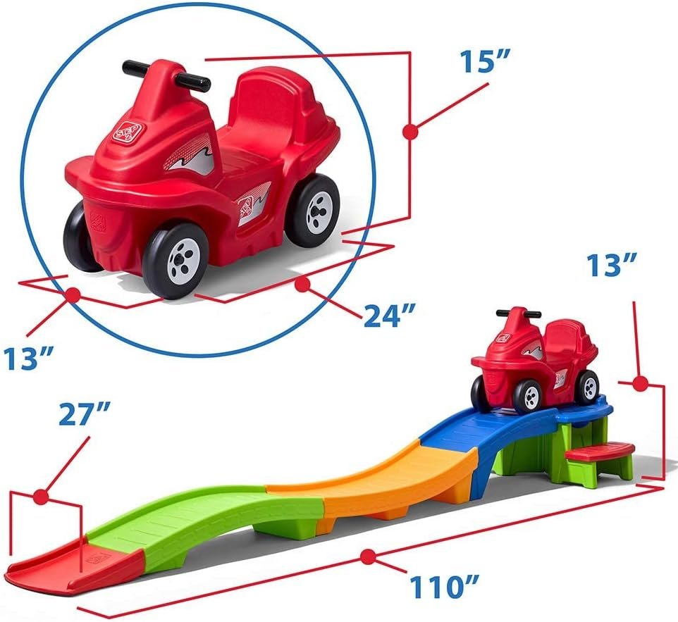 Step2 Up & Down Roller Coaster Toy for Kids, Ride On Push Car, Indoor/Outdoor Playset, Toddlers Ages 2 - 5 years old, Compact Storage, Max Weight 50 lb., Multicolor - Image 6