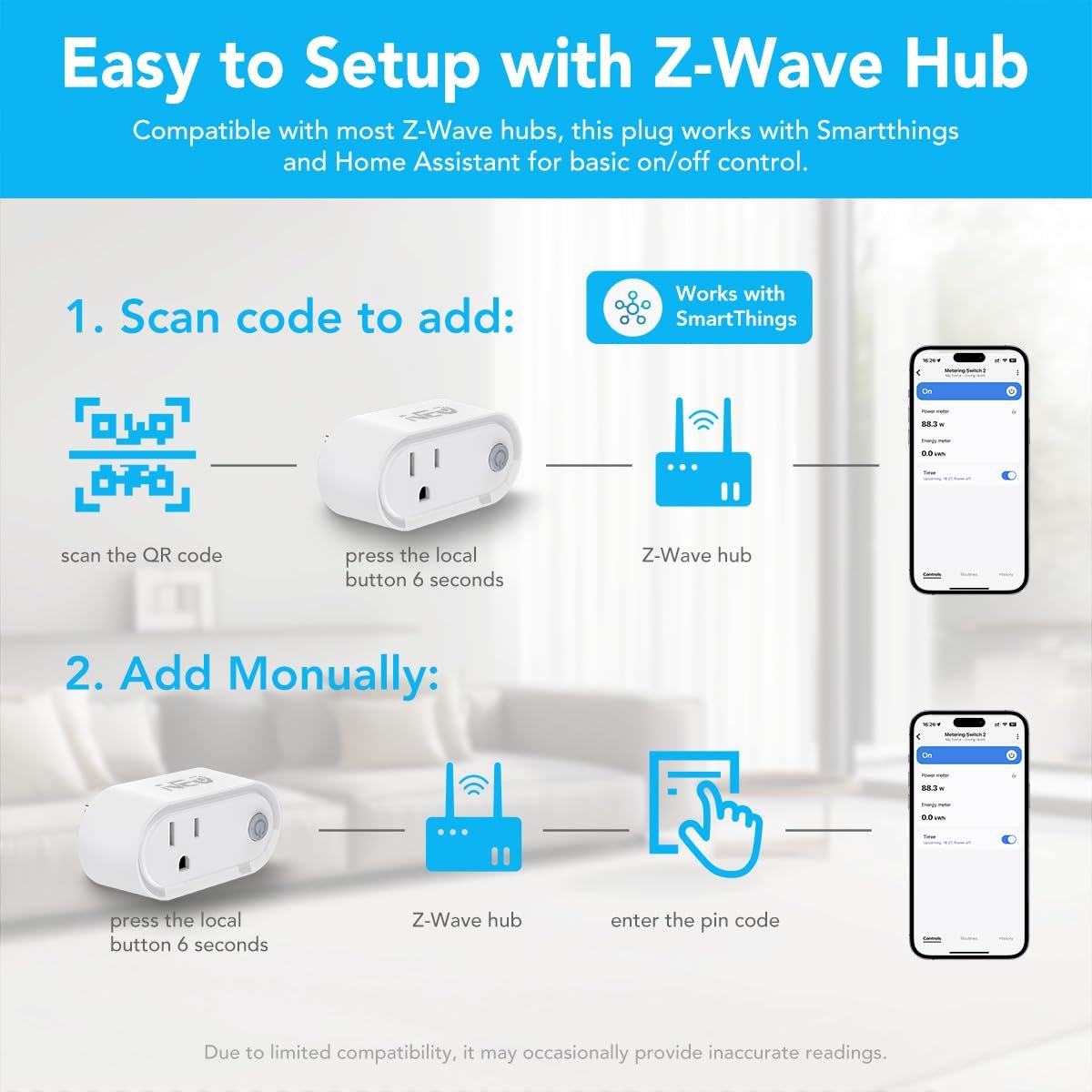 NEO Z-Wave Plus Smart Mini Plug 3-Pack, Compact Z-Wave Outlet for Home Automation, Compatible with SmartThings, Basic On/Off Function, 500 S2, Energy Efficient Remote Control - Image 5